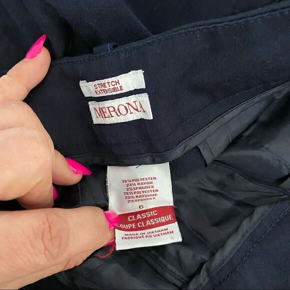 Merona Stretch Straight Navy Blue Work Pants - Picture 10 of 12